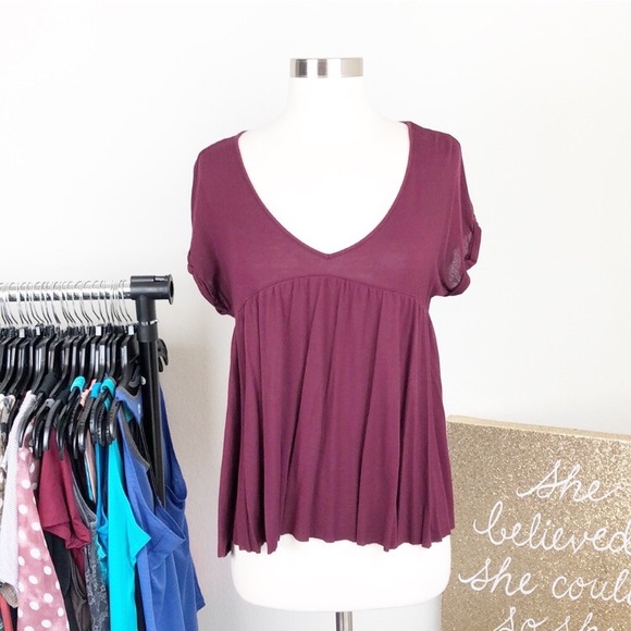 Mudd Tops - Mudd maroon babydoll top